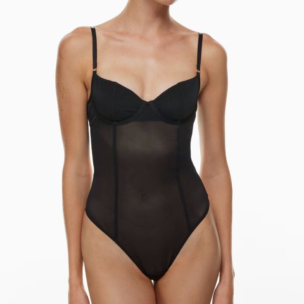 Aritzia Ten by Babaton Foyer Bustier bodysuit mesh sheer built-in bra XXS